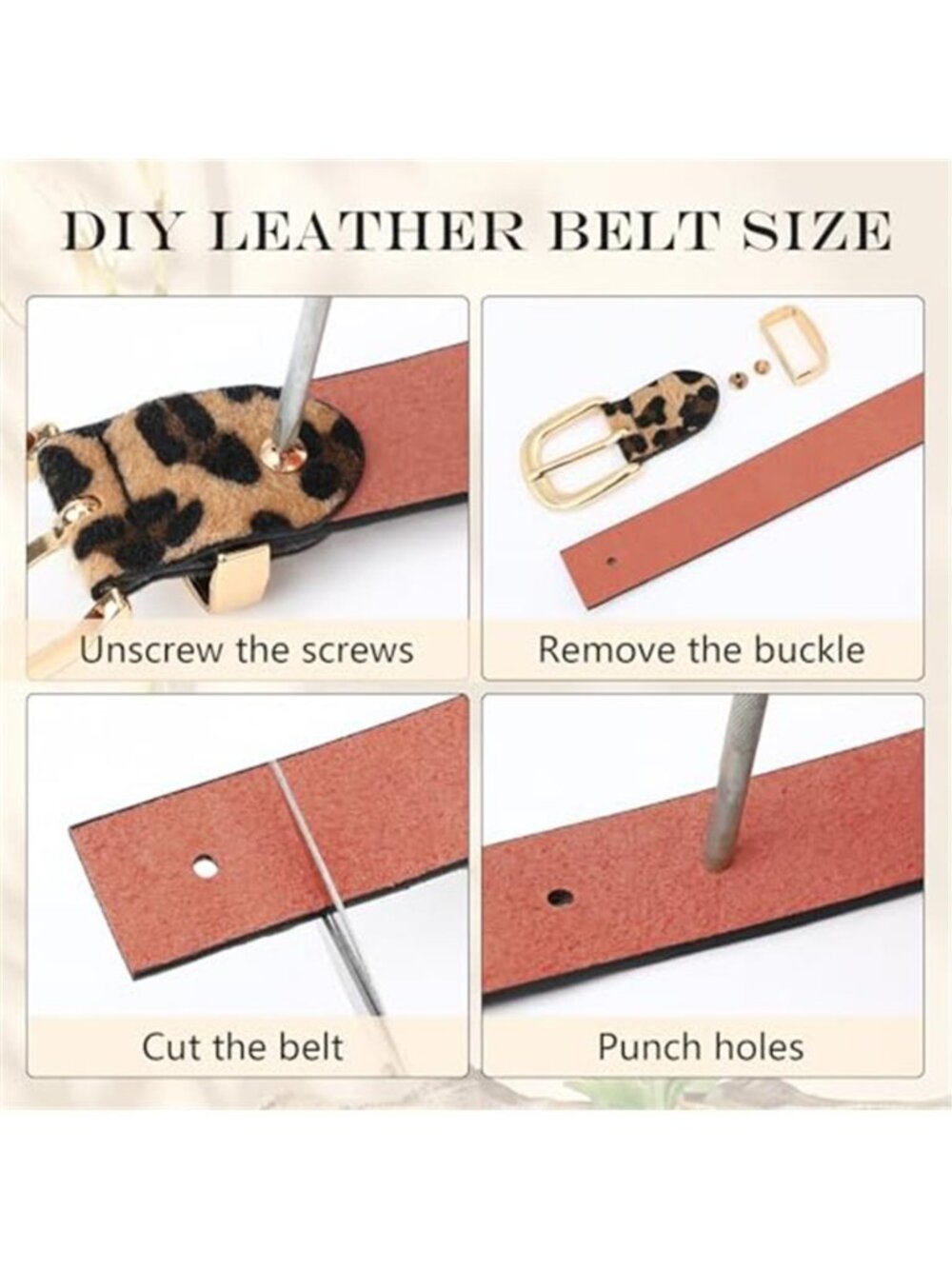 Women's Belt for Jean Pant, Women's Leather Belt for Dress Gold Buckle - Picture 5 of 6